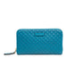 Gucci Micro GG Teal Leather Zip Wallet