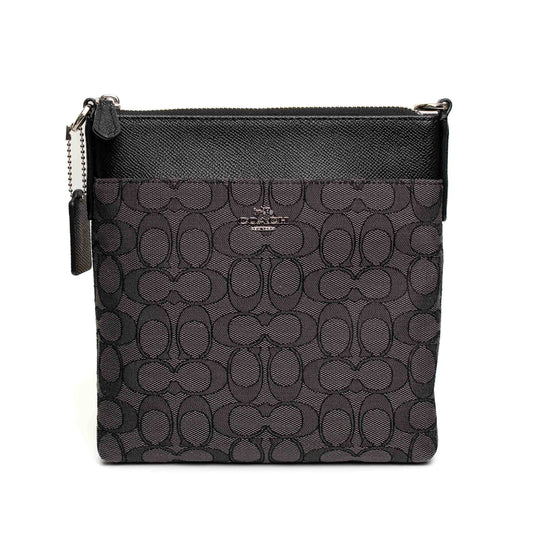 Coach Kitt Signature Jacquard Black Crossbody Bag