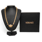 Versace Pave Crystal Medusa Gold Necklace