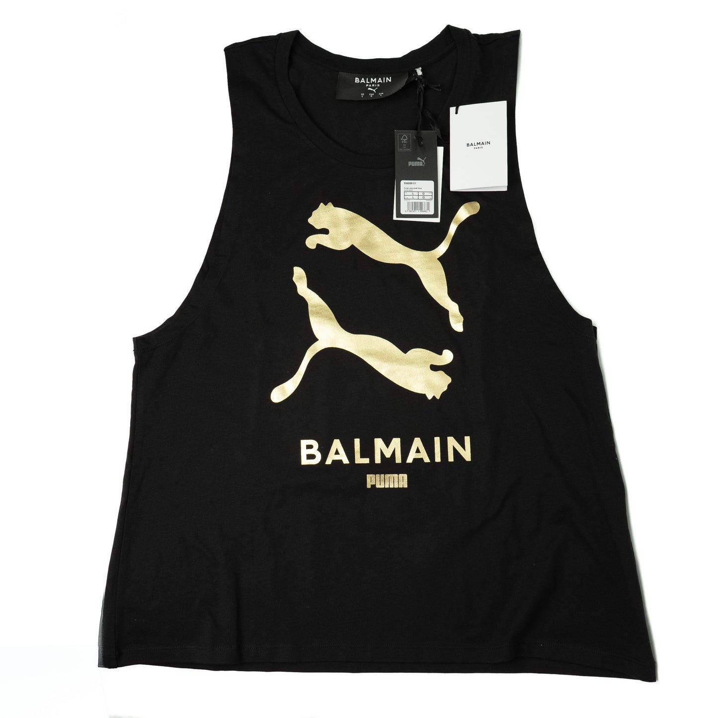 Balmain Puma Black Logo Tank Top