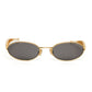 Bottega Veneta BV1386S Sardine Gold Oval Sunglasses