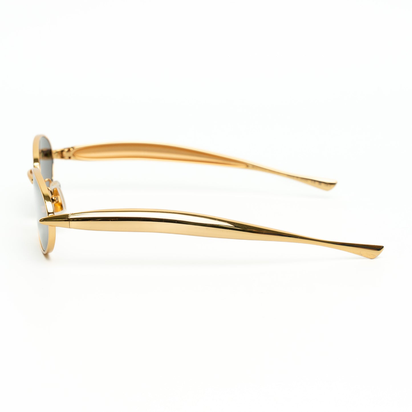 Bottega Veneta BV1386S Sardine Gold Oval Sunglasses