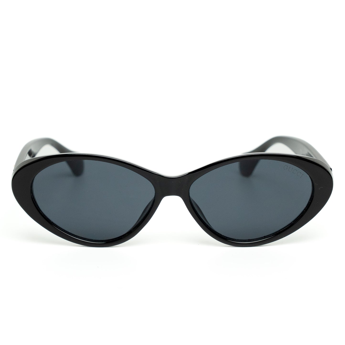 Gucci GG Logo Black Oval Sunglasses