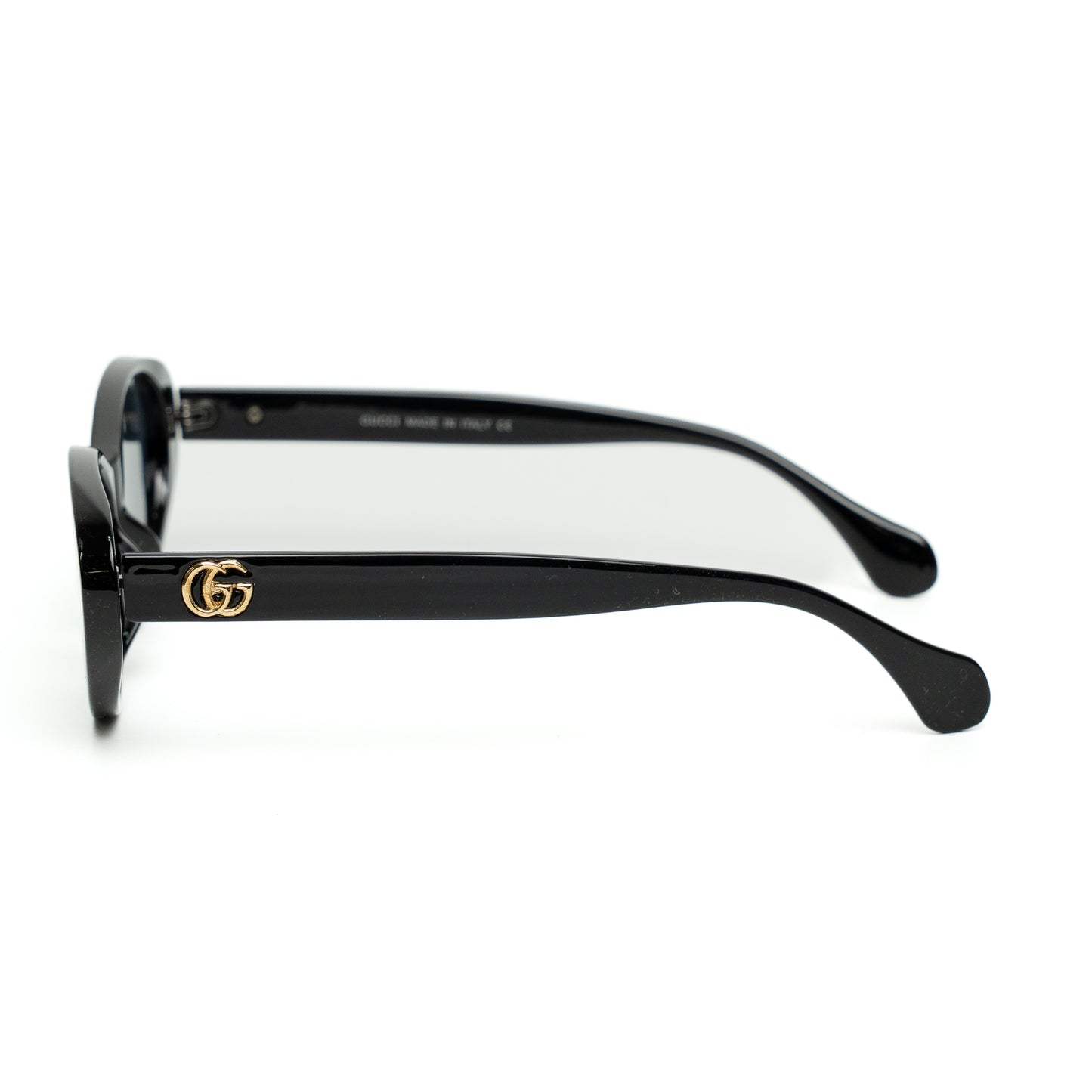 Gucci GG Logo Black Oval Sunglasses