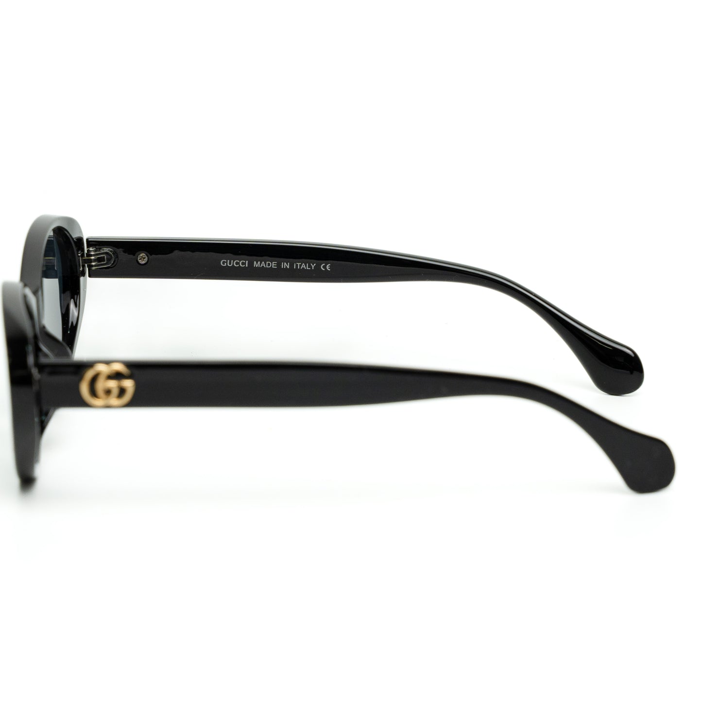 Gucci GG Logo Black Oval Sunglasses