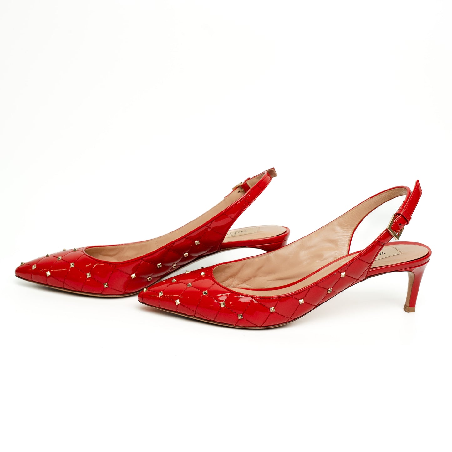 Valentino Garavani Rockstud Patent Slingback Heels