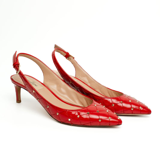 Valentino Garavani Rockstud Patent Slingback Heels