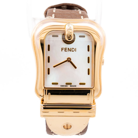 Fendi 3800G Mother of Pearl Gold Watch