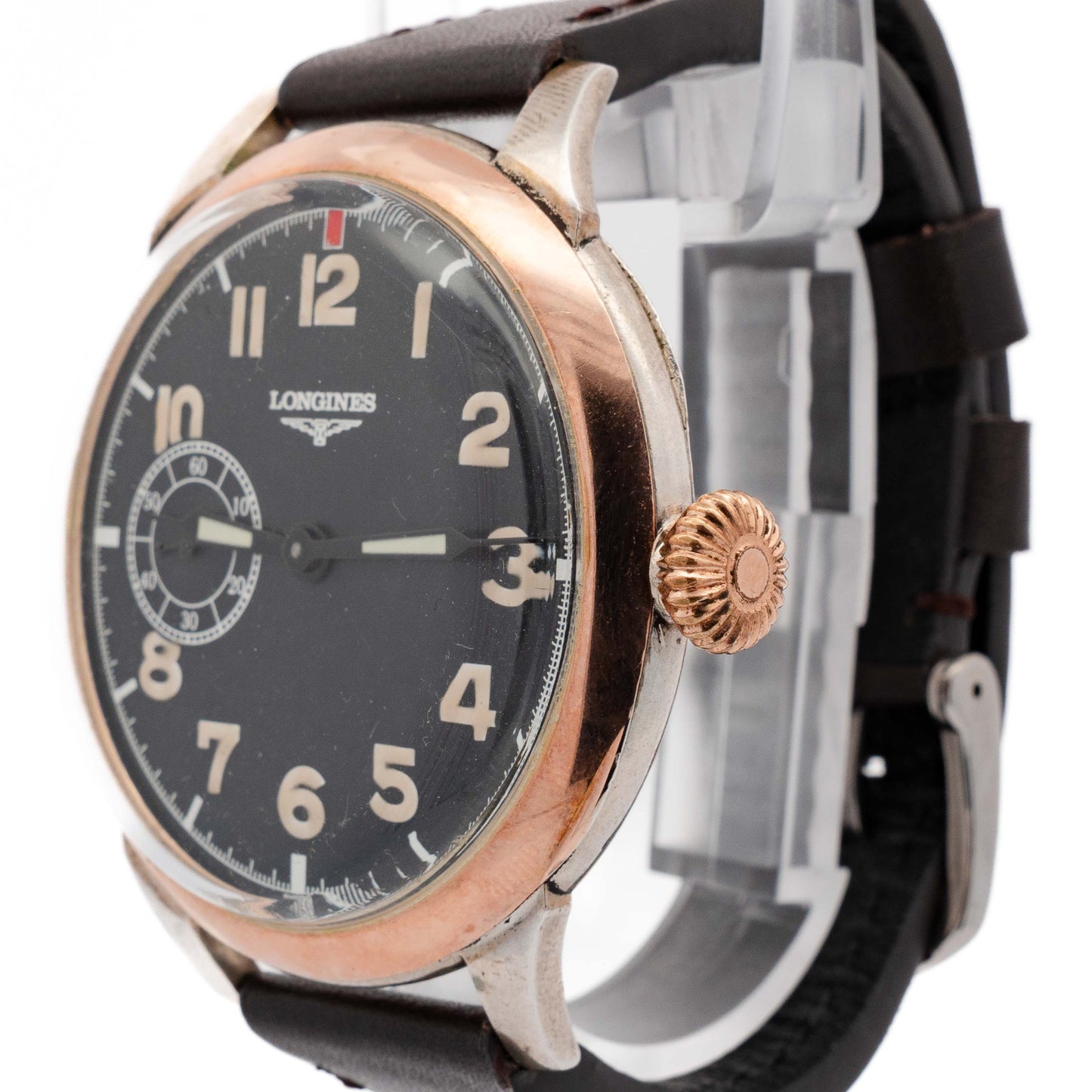 Longines Vintage Military Style Black Dial Watch
