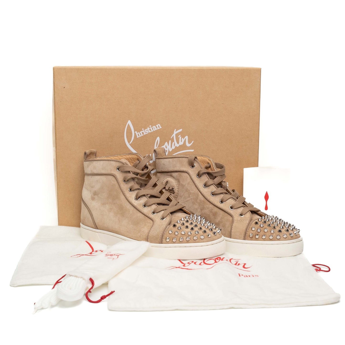 Christian Louboutin Spiked Suede High Sneakers