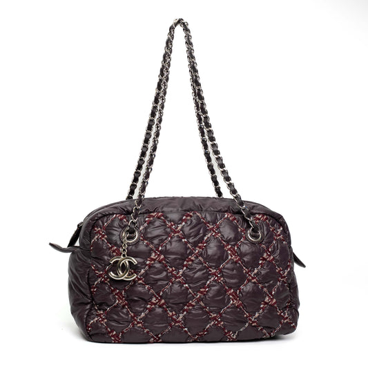Chanel Vizance Purple Quilted Chain Shoulder Bag
