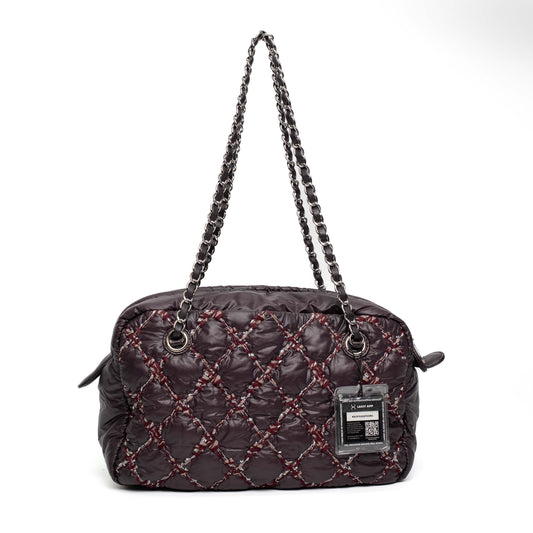 Chanel Vizance Purple Quilted Chain Shoulder Bag