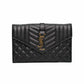 Saint Laurent Envelope Quilted Black Leather Shoulder Bag