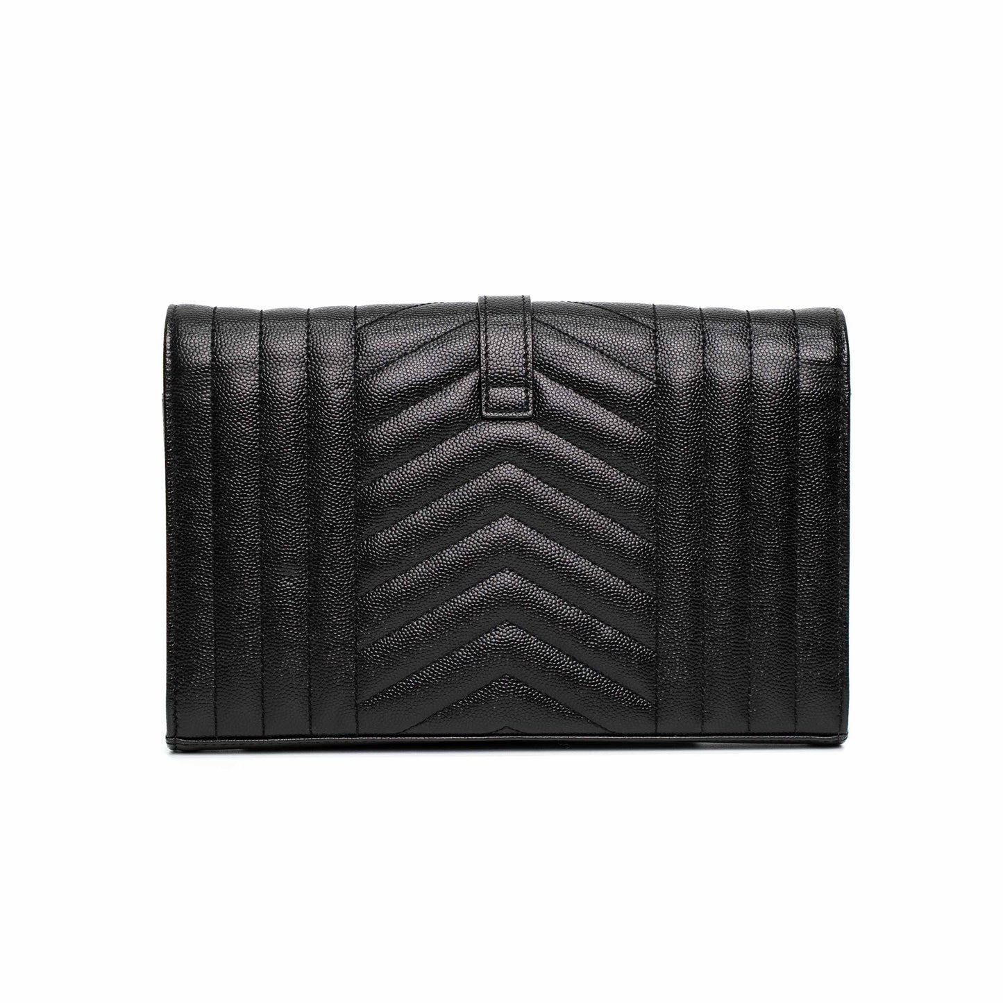 Saint Laurent Envelope Quilted Black Leather Shoulder Bag