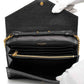 Saint Laurent Envelope Quilted Black Leather Shoulder Bag