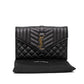 Saint Laurent Envelope Quilted Black Leather Shoulder Bag