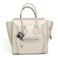 Celine Luggage Nano White Leather Top Handle Bag