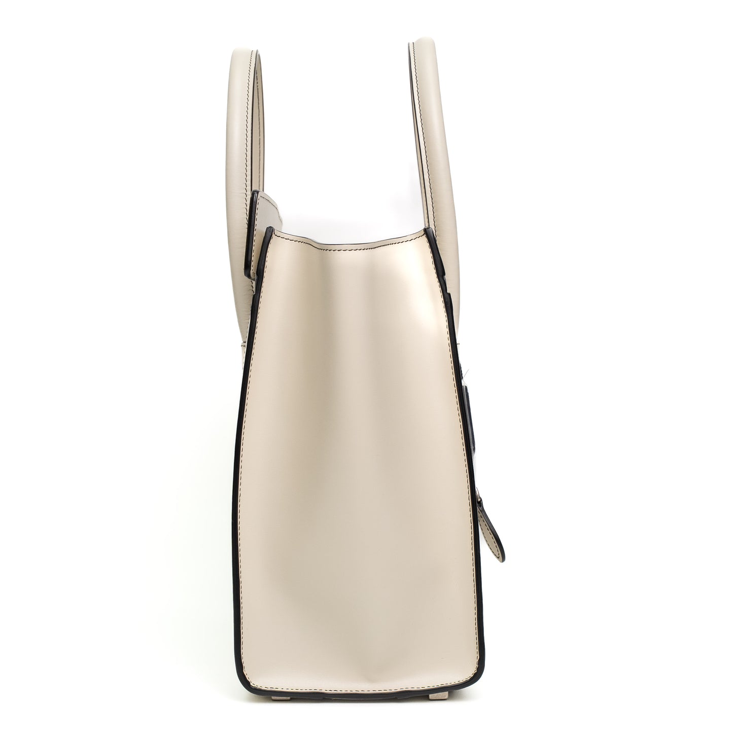 Celine Luggage Nano White Leather Top Handle Bag