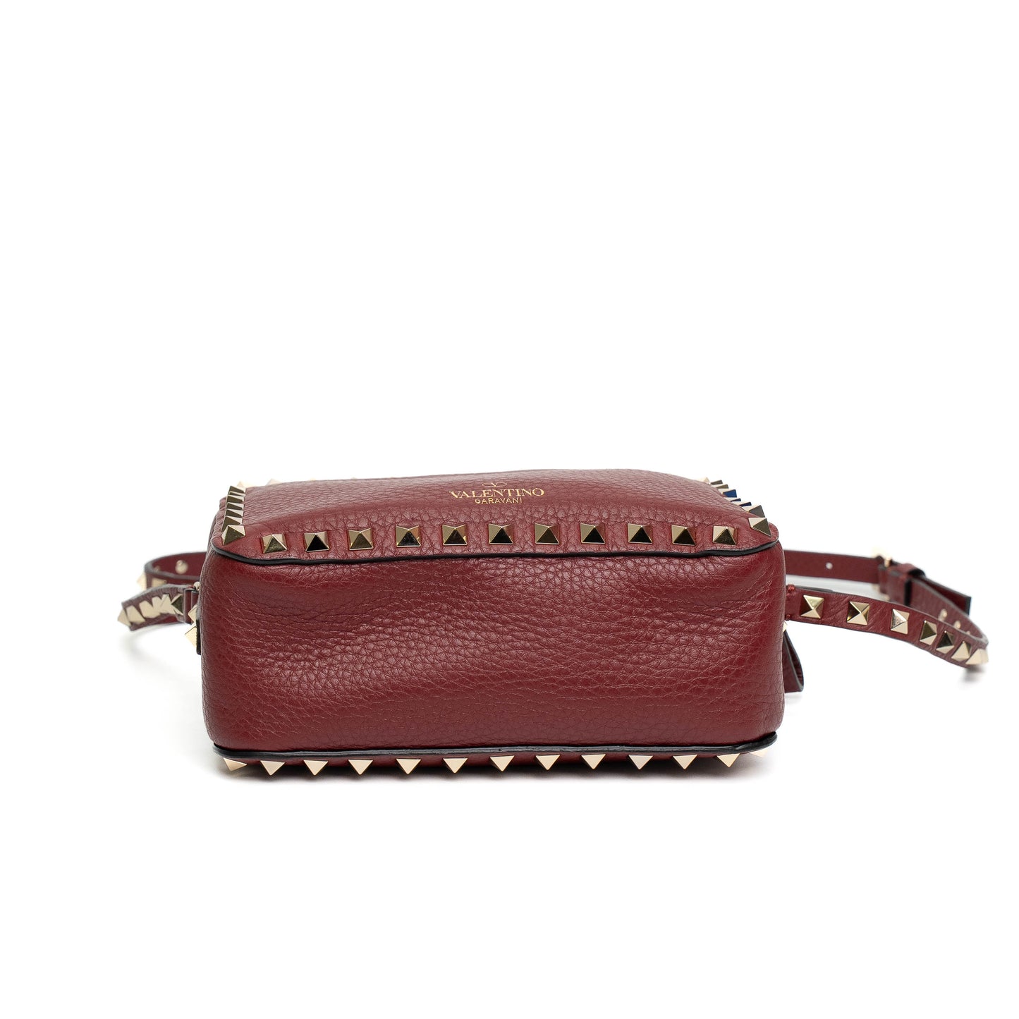 Valentino Rockstud Red Calfskin Camera Crossbody Bag