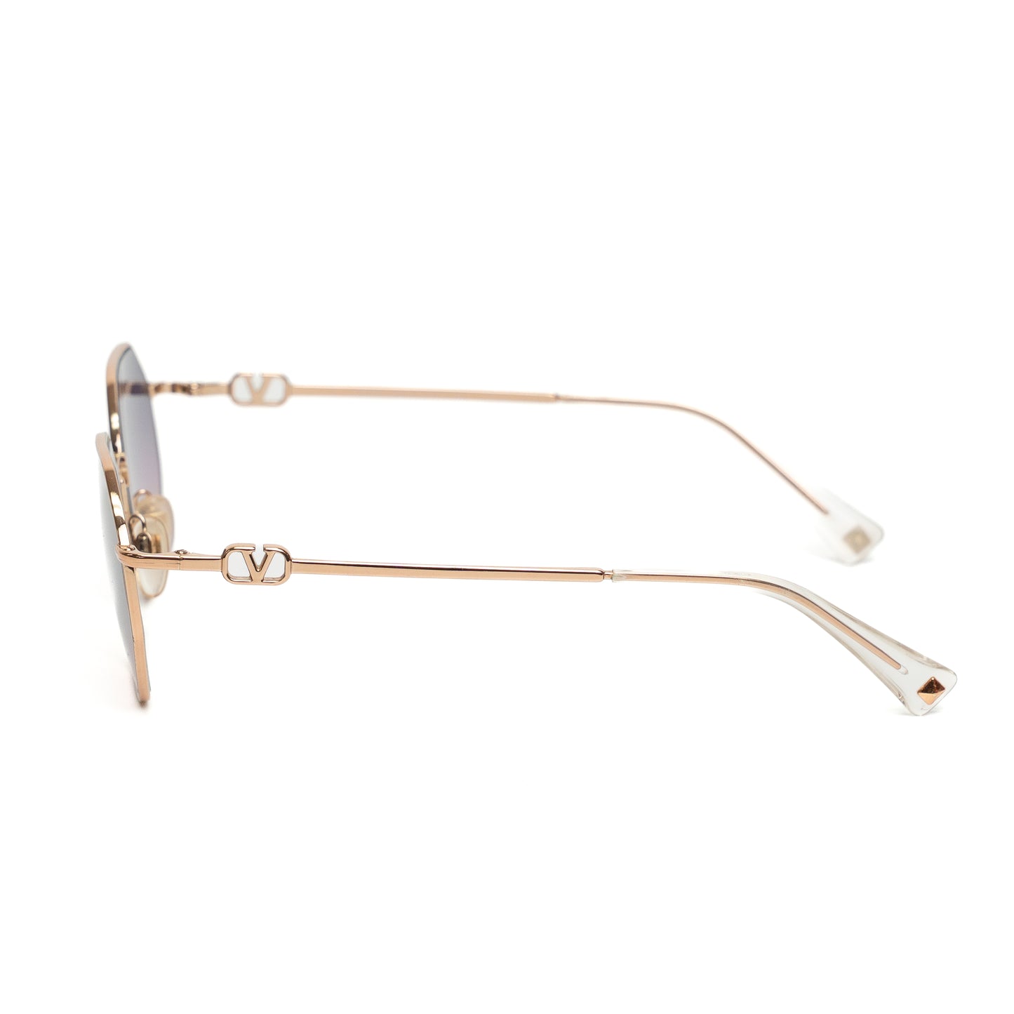 Valentino Hexagon Rose Gold Sunglasses