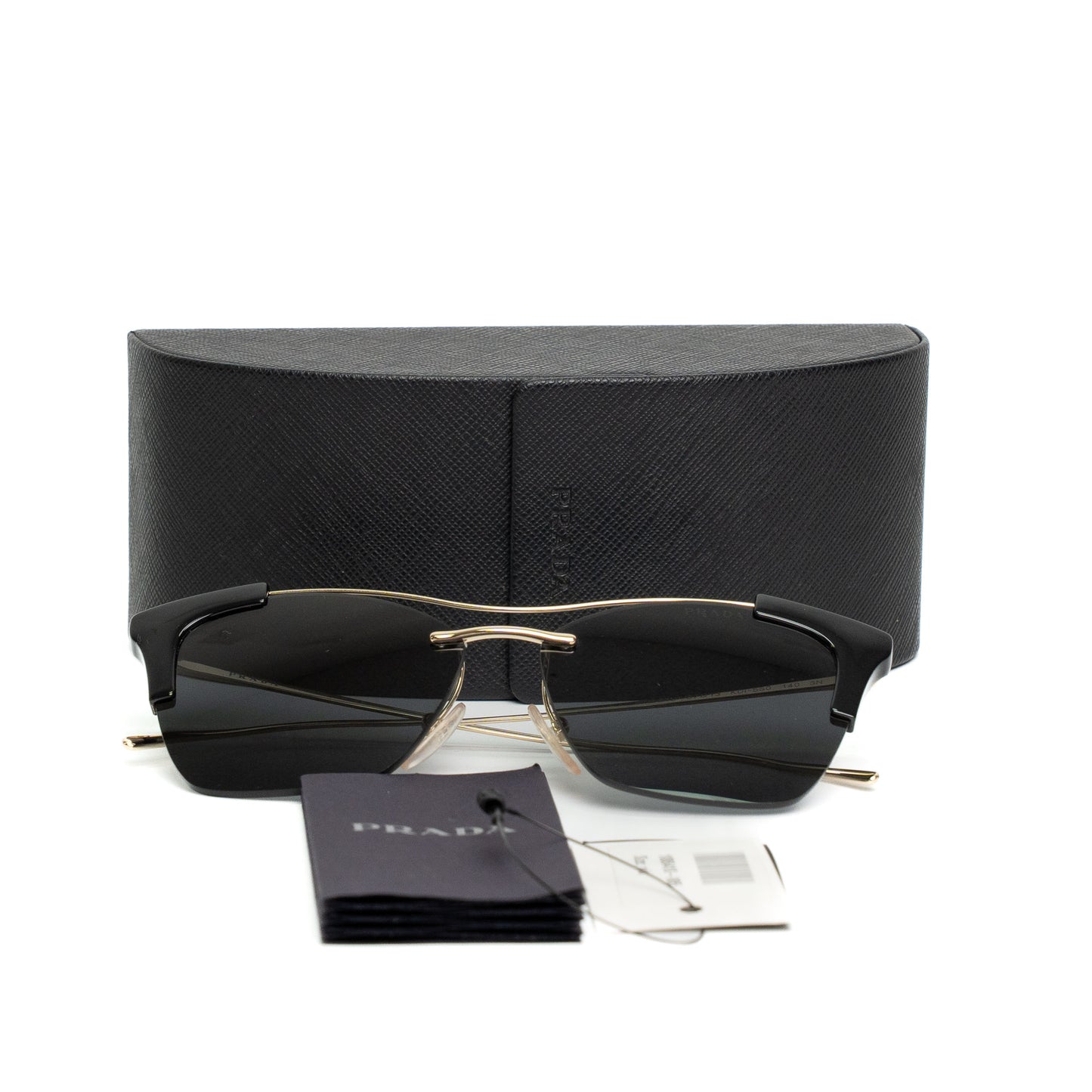 Prada Black Gold Shield Sunglasses