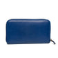 Salvatore Ferragamo Blue Leather Zip Wallet