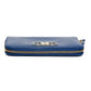 Salvatore Ferragamo Blue Leather Zip Wallet