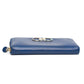 Salvatore Ferragamo Blue Leather Zip Wallet