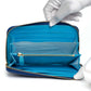 Salvatore Ferragamo Blue Leather Zip Wallet