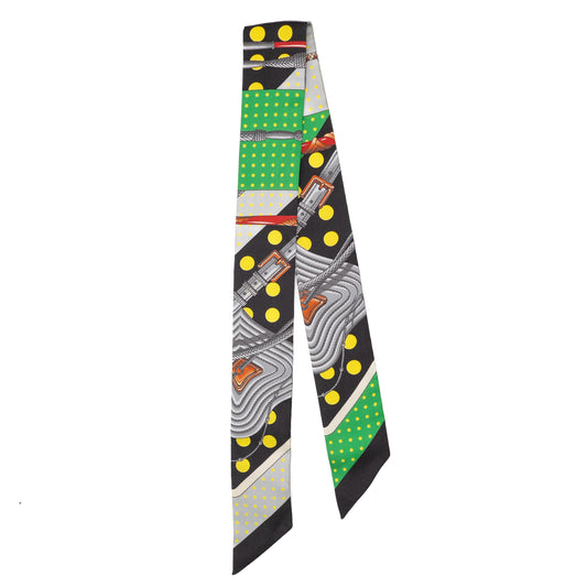 Hermès Clic Clac a Pois Silk Twilly