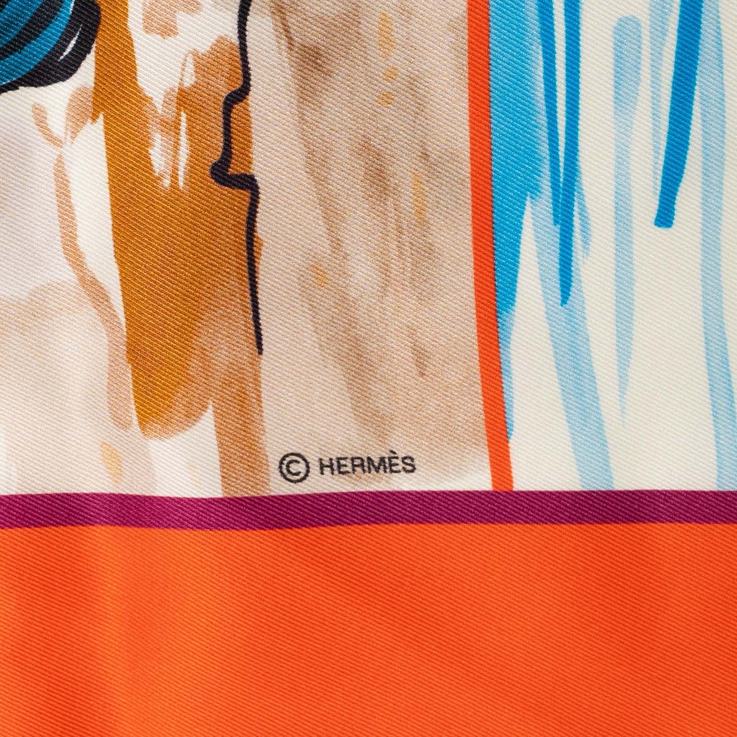 Hermès Bain de Mer Orange Silk Scarf