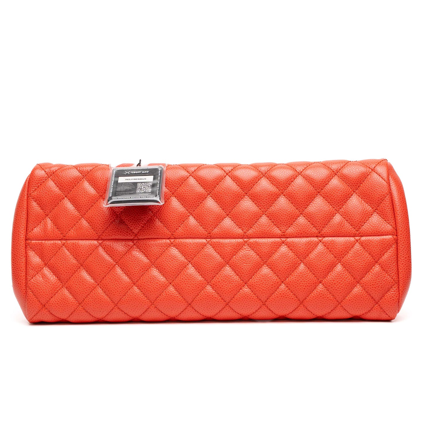 Chanel Coco Mademoiselle Caviar Quilted Orange  Bowling Bag