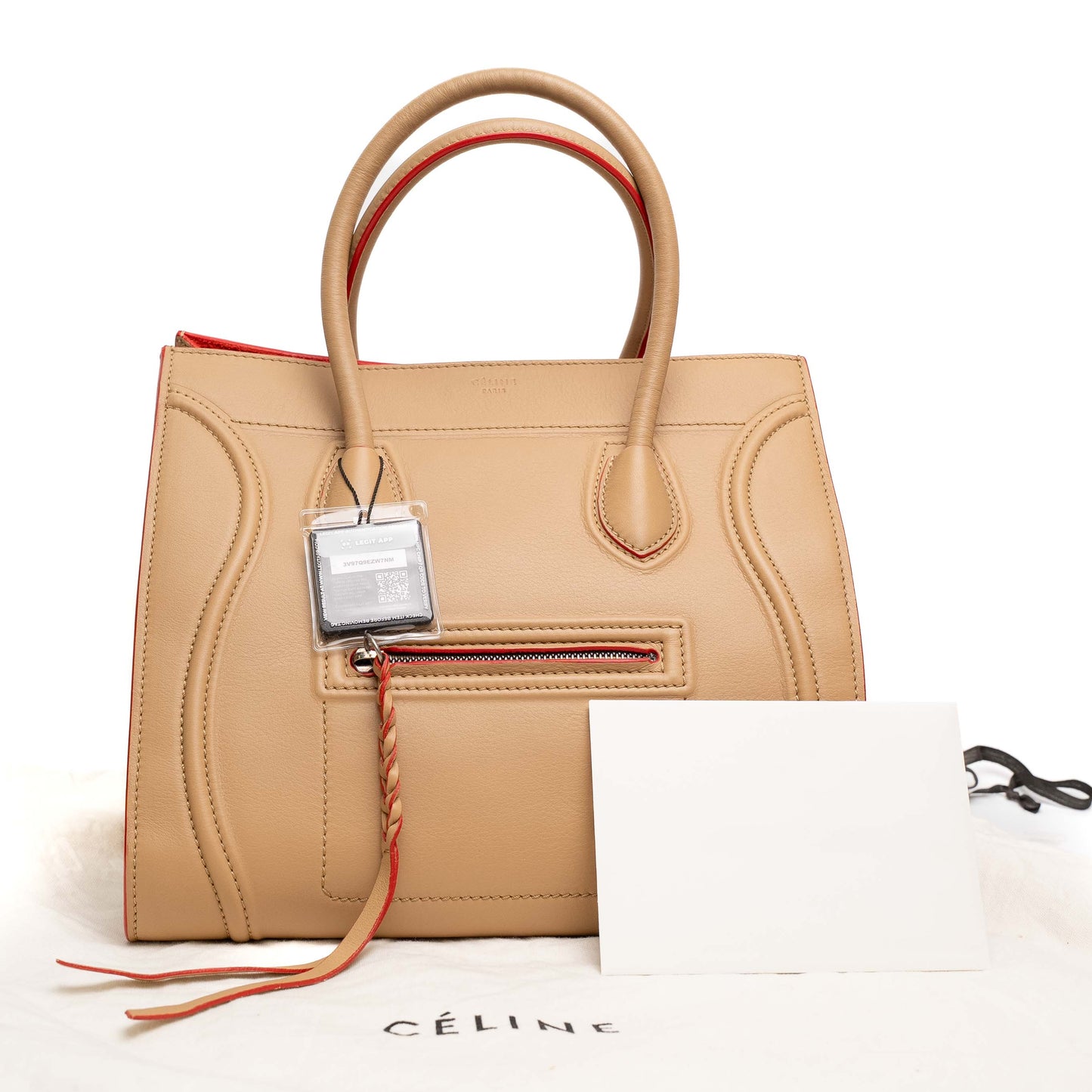 Céline Phantom Luggage Beige Leather Tote Bag