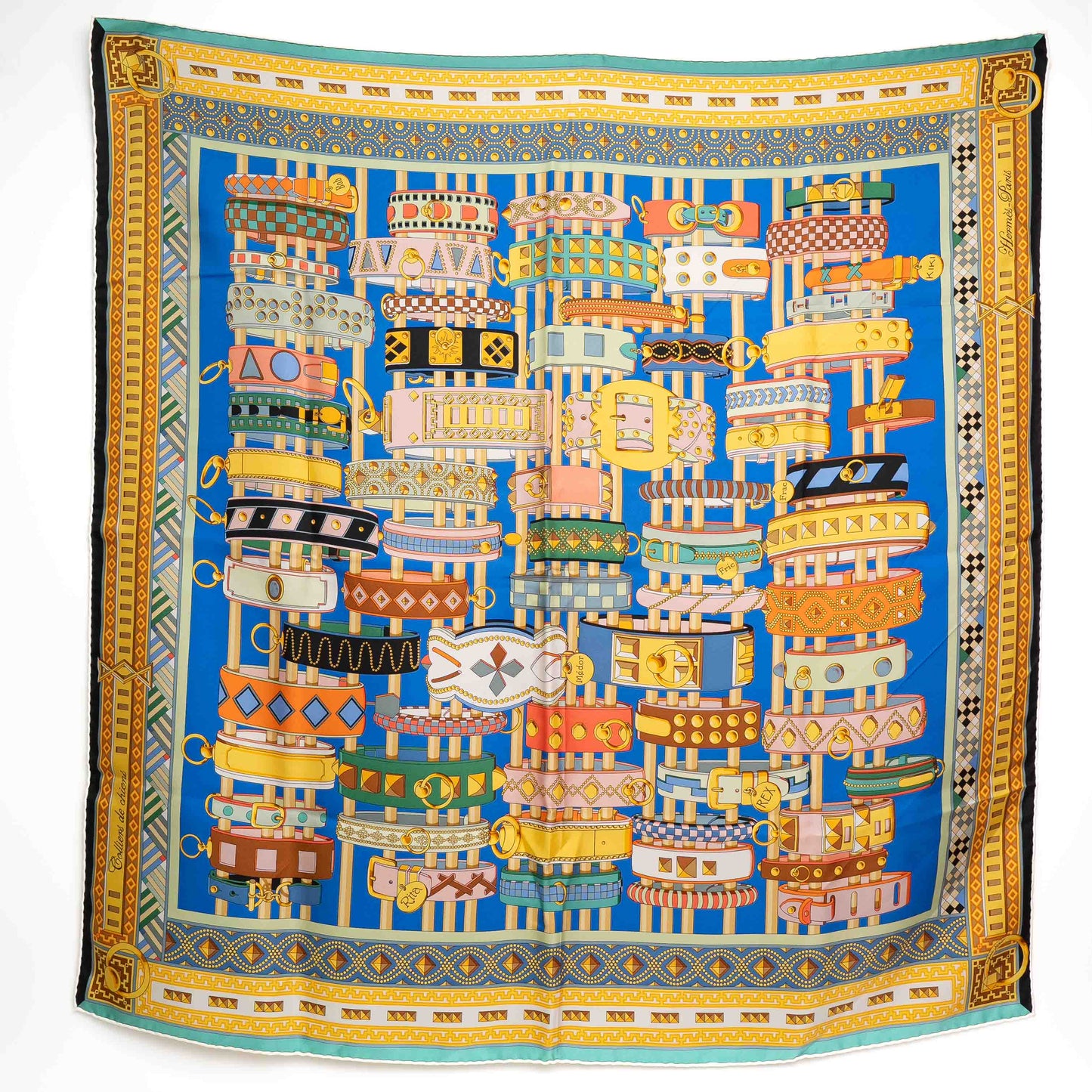 Hermès Colliers de Chiens Silk Scarf