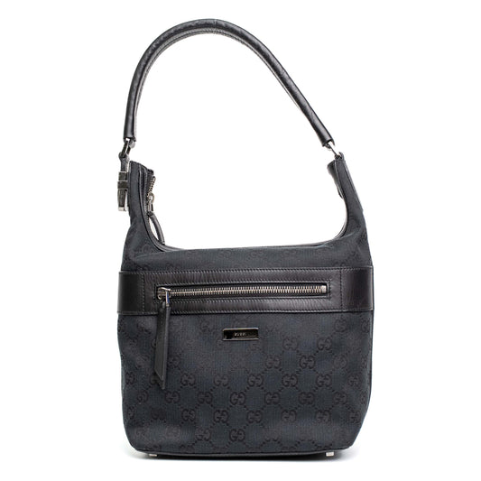 Gucci GG Canvas Black Shoulder Bag