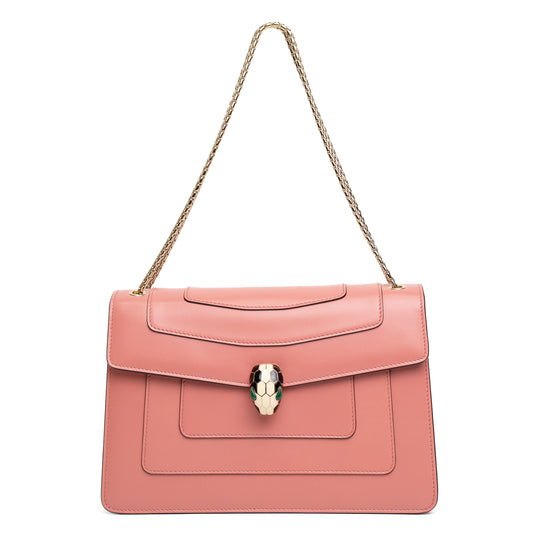 Bvlgari Serpenti Forever Pink Leather Shoulder Bag