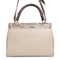 Max Mara Beige Python Leather Top Handle Bag