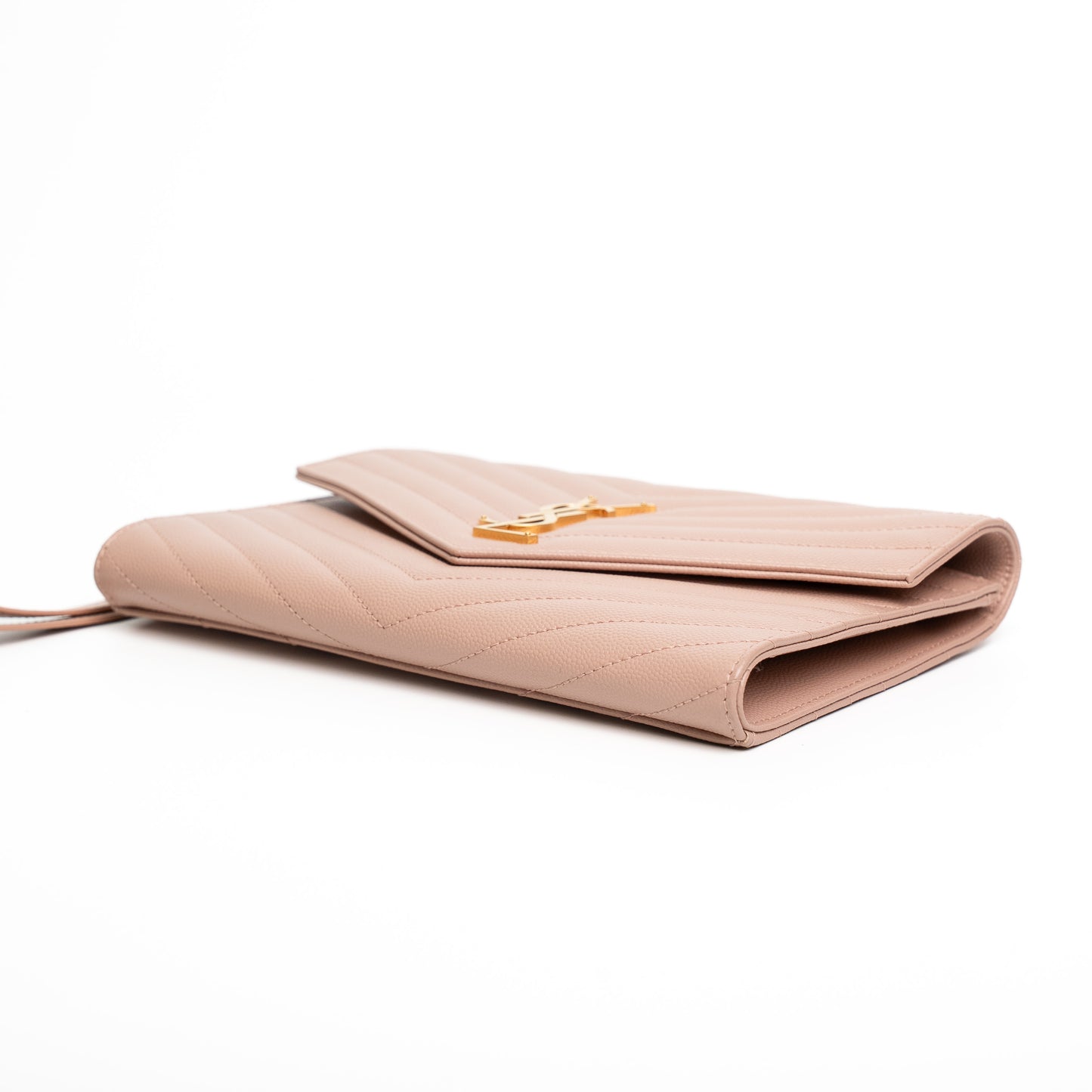 Saint Laurent Cassandre Matelasse Pink Leather Clutch