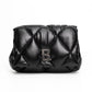 Balenciaga Touch Puffy Black Leather Clutch Bag