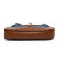 Gucci Jackie 1961 GG Denim Brown Leather Shoulder Bag