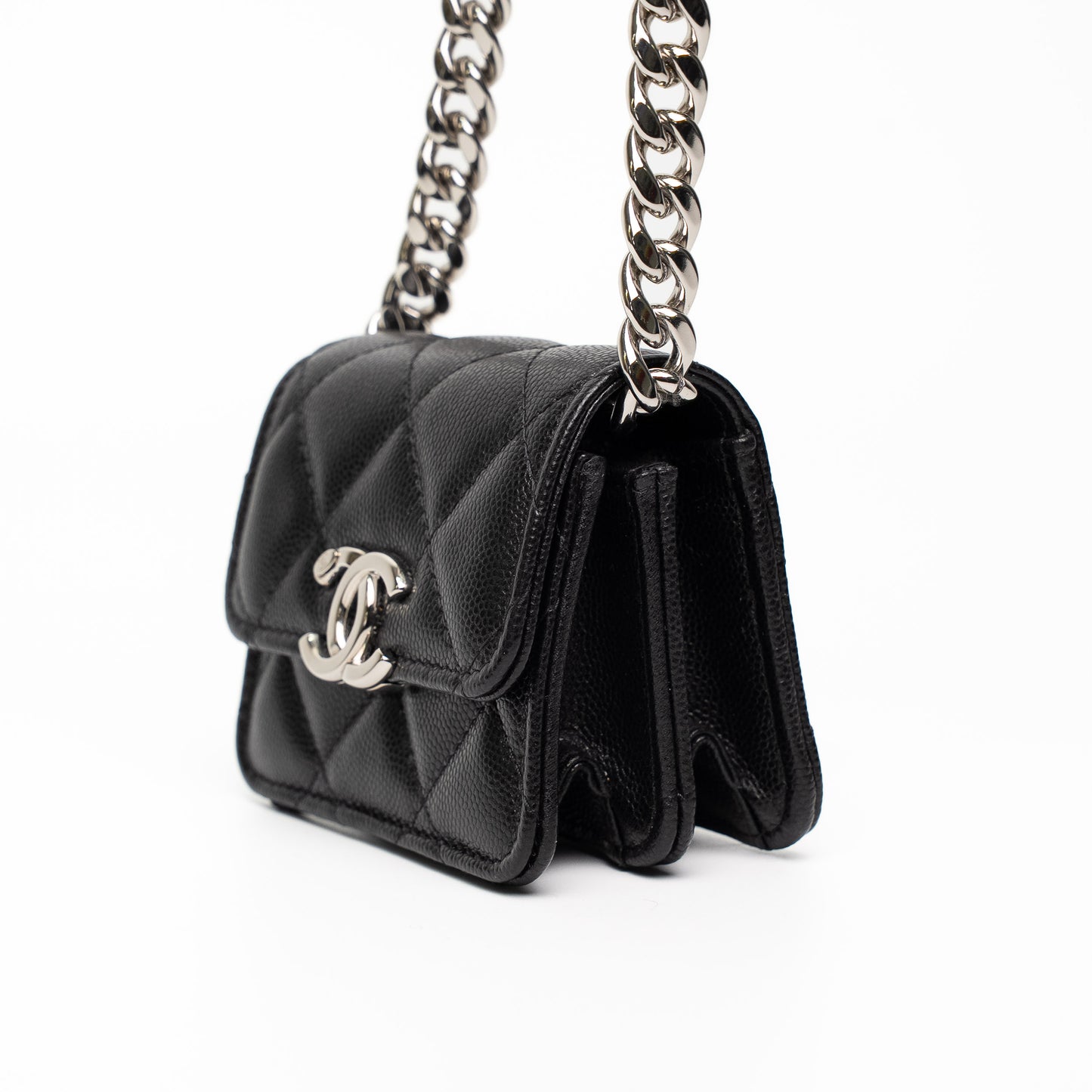 Chanel Mini CC Black Caviar Chain Shoulder Bag