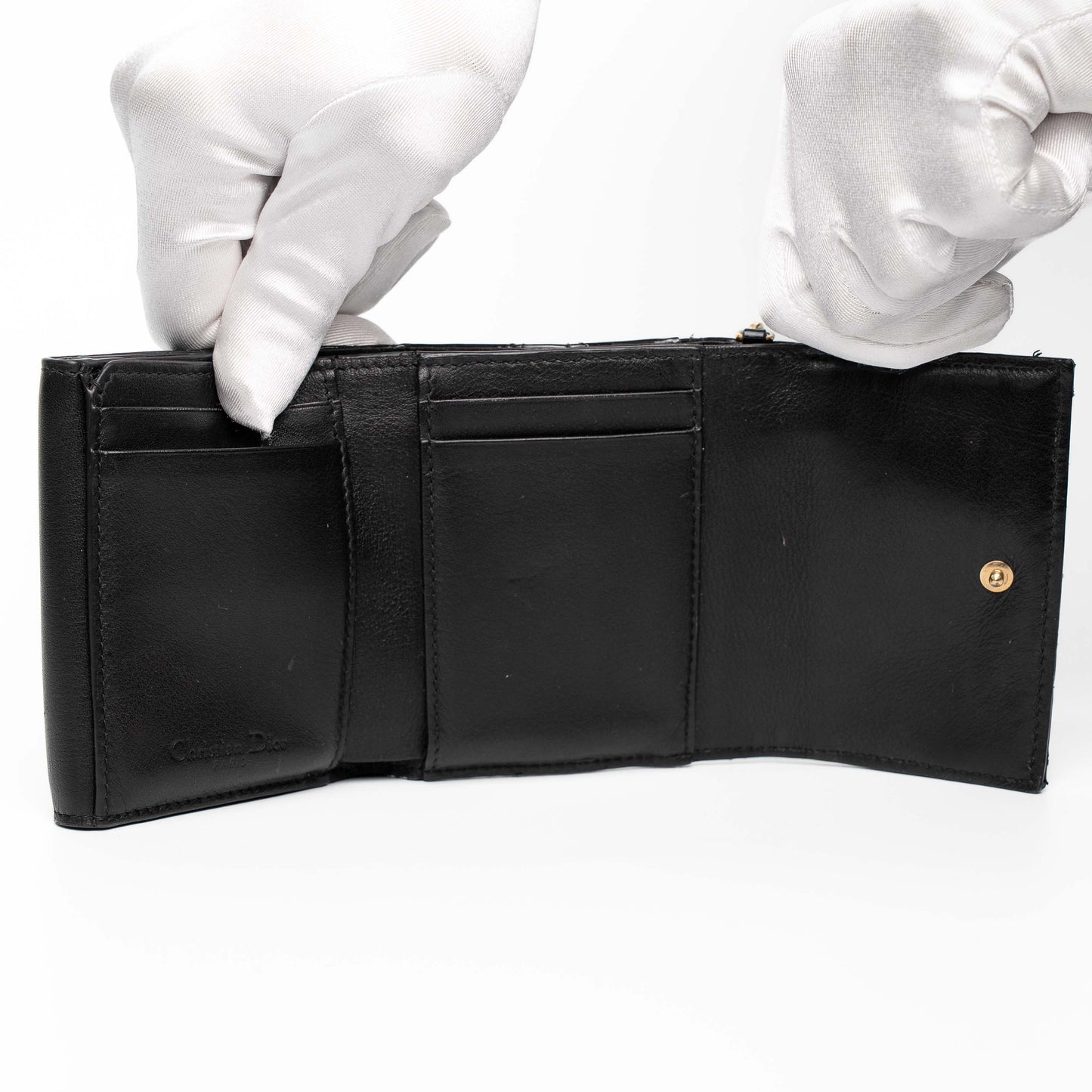Lady Dior Lotus Black Patent Leather Wallet