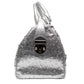 Versace Silver Ostrich Embossed Leather Satchel Bag