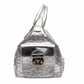 Versace Silver Ostrich Embossed Leather Satchel Bag
