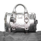 Versace Silver Ostrich Embossed Leather Satchel Bag