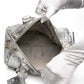 Versace Silver Ostrich Embossed Leather Satchel Bag