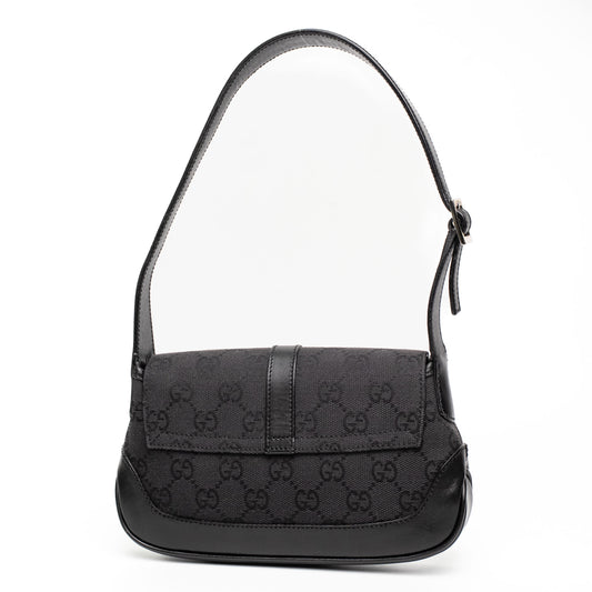 Gucci Mini Jackie GG Black Canvas Hobo Bag