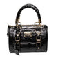 Versace Black Patent Leather Top Handle Bag