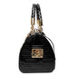 Versace Black Patent Leather Top Handle Bag