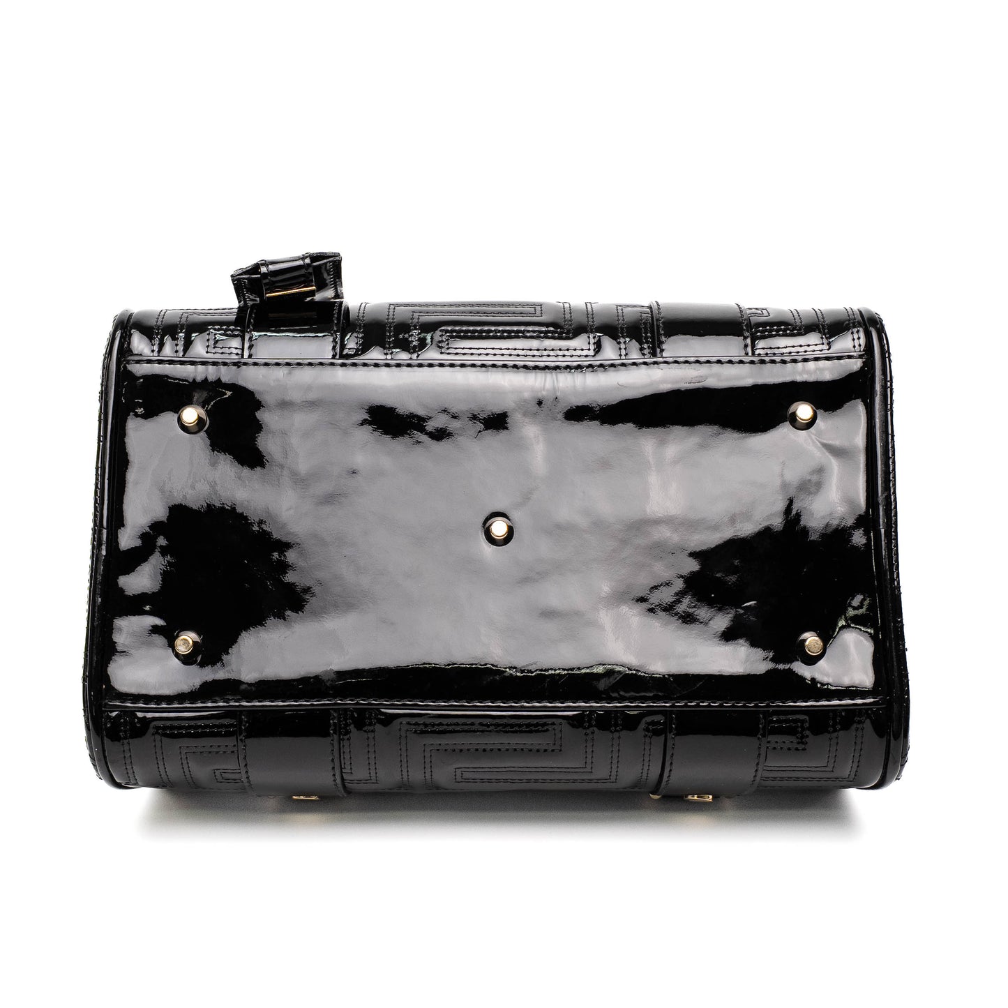 Versace Black Patent Leather Top Handle Bag